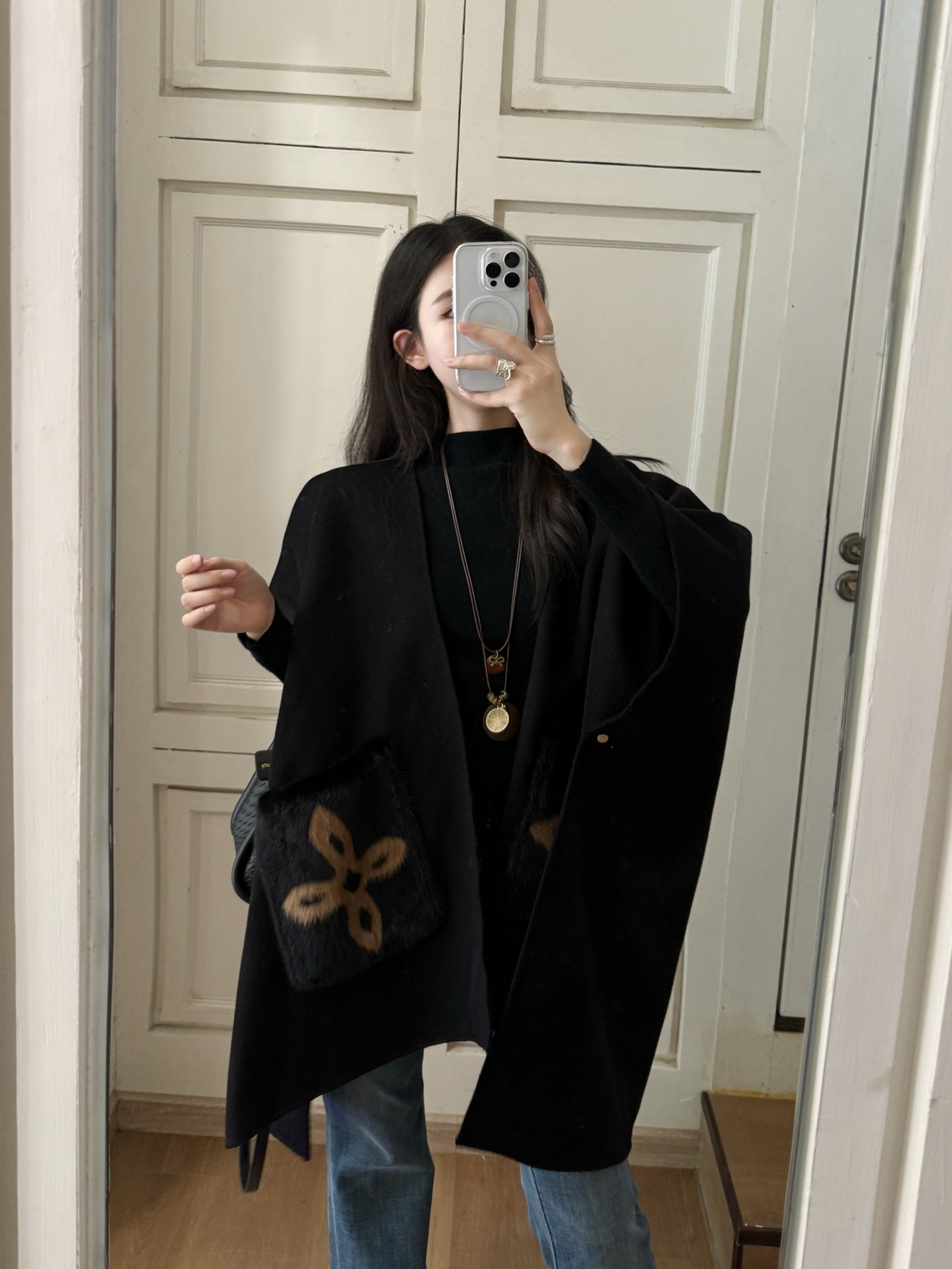 Loro NEW wool cape coat