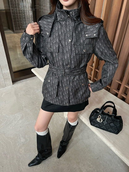 CD NEW Hooded mid-length jacket