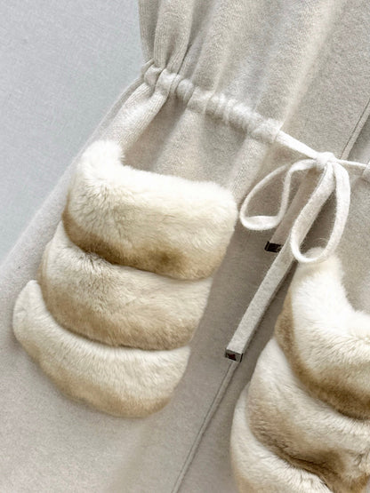 Fend NEW rabbit fur long coat