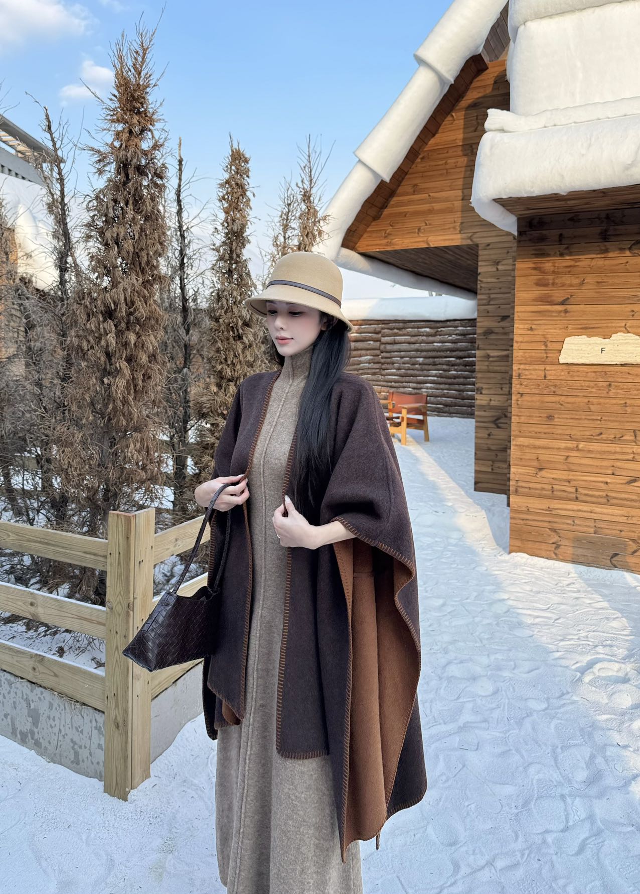 Max NEW wool cape coat