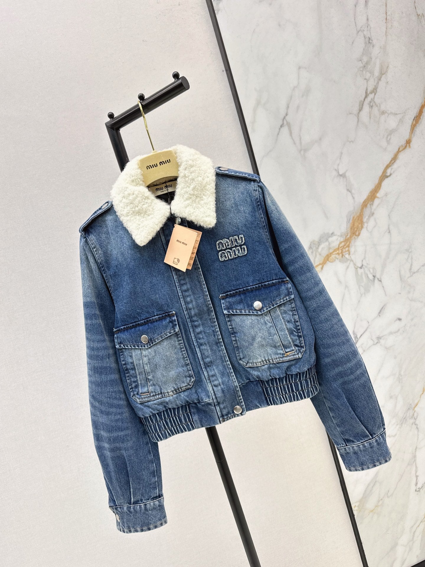 Miu NEW Denim padded jacket