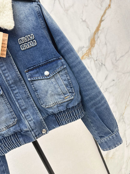 Miu NEW Denim padded jacket