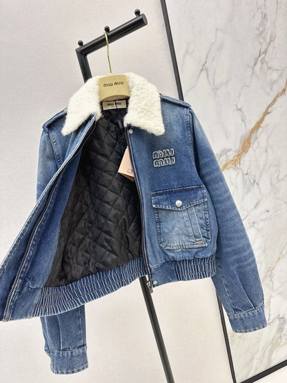 Miu NEW Denim padded jacket