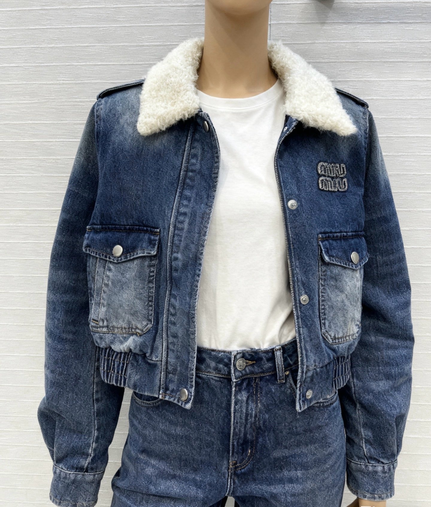 Miu NEW Denim padded jacket