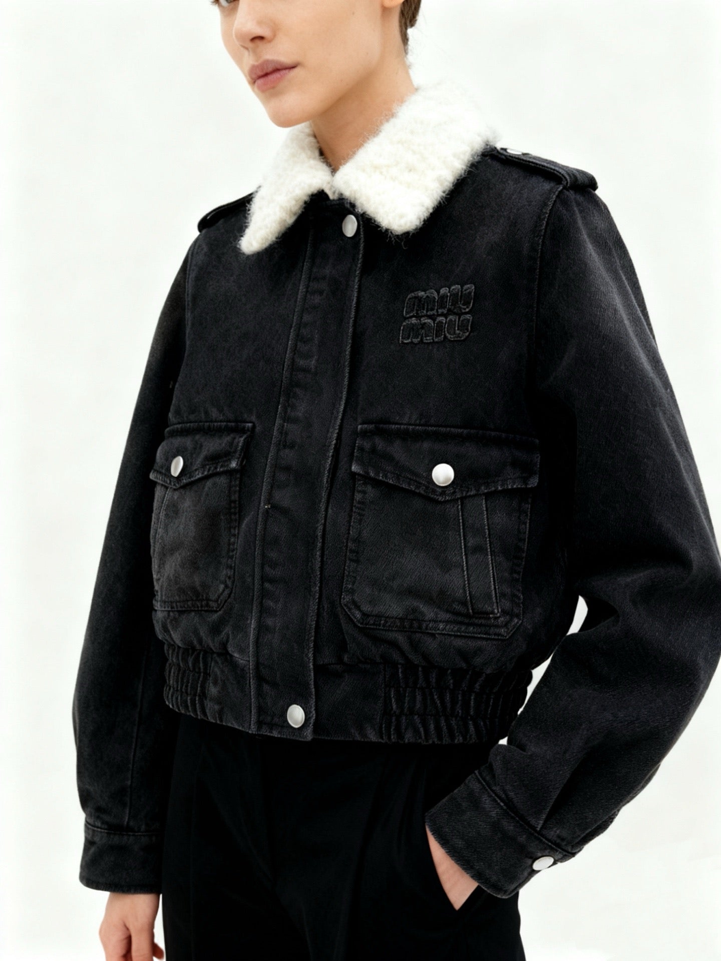 Miu NEW Denim padded jacket