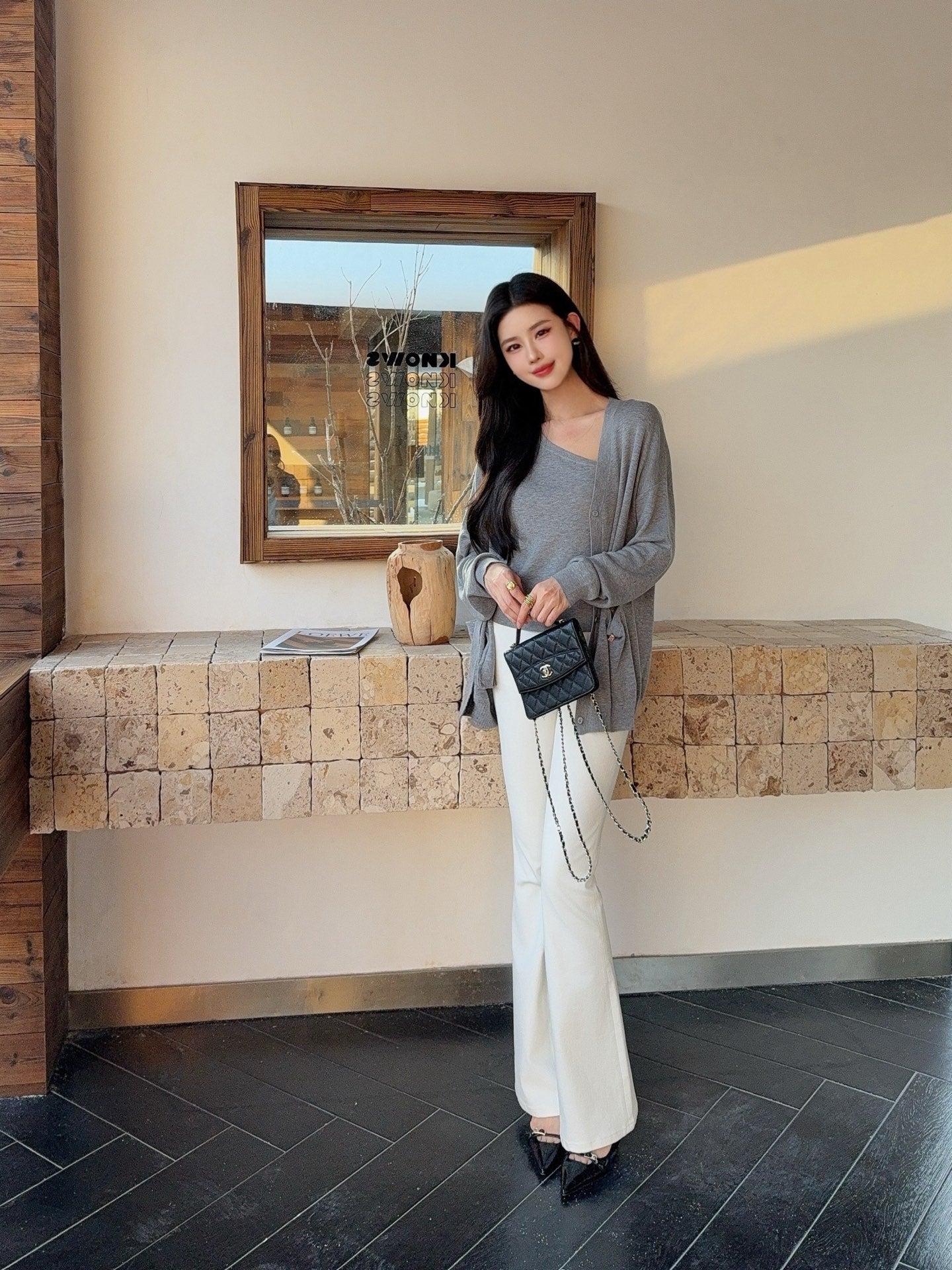 Miu NEW Knitted cardigan vest set