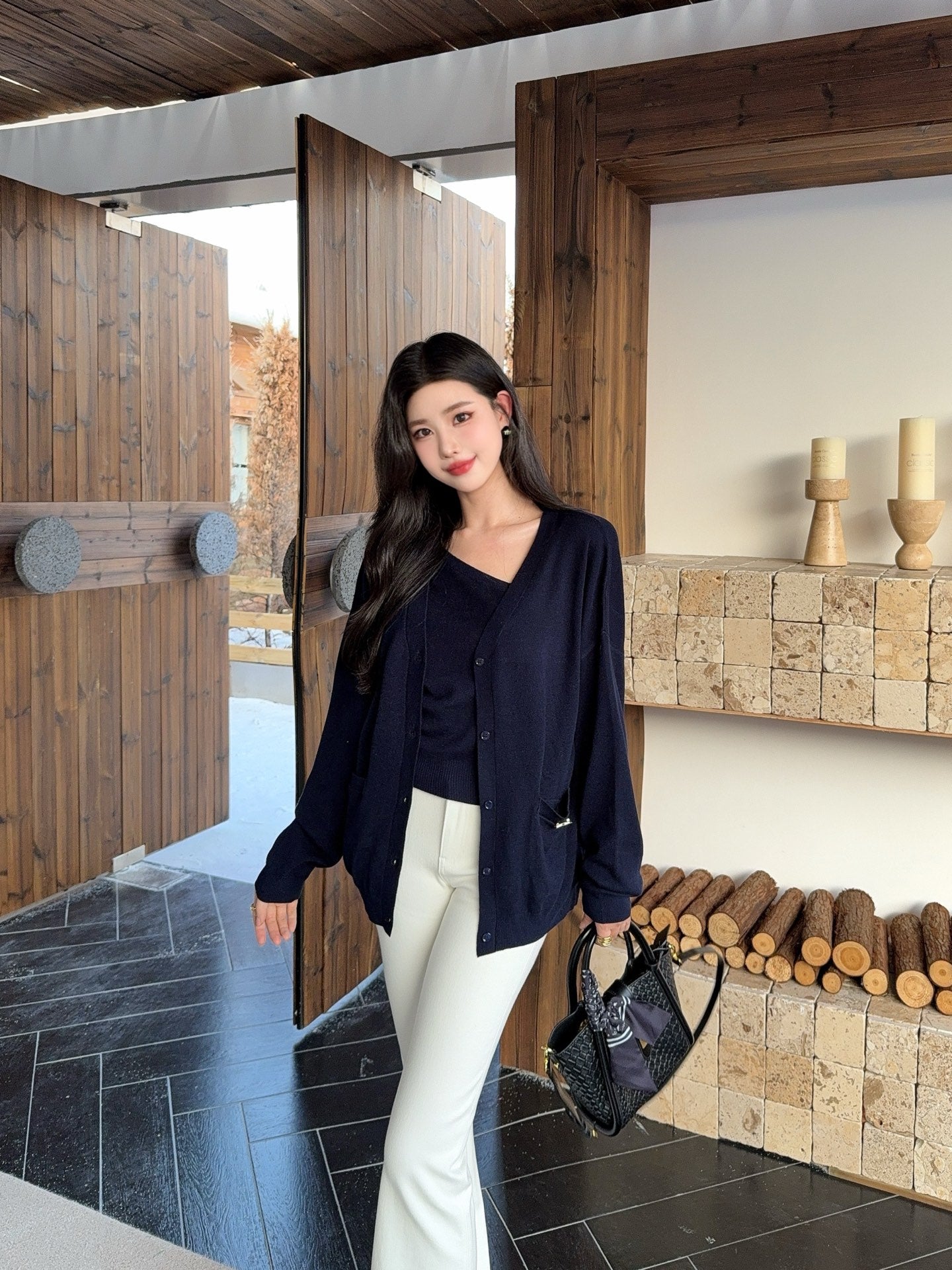 Miu NEW Knitted cardigan vest set