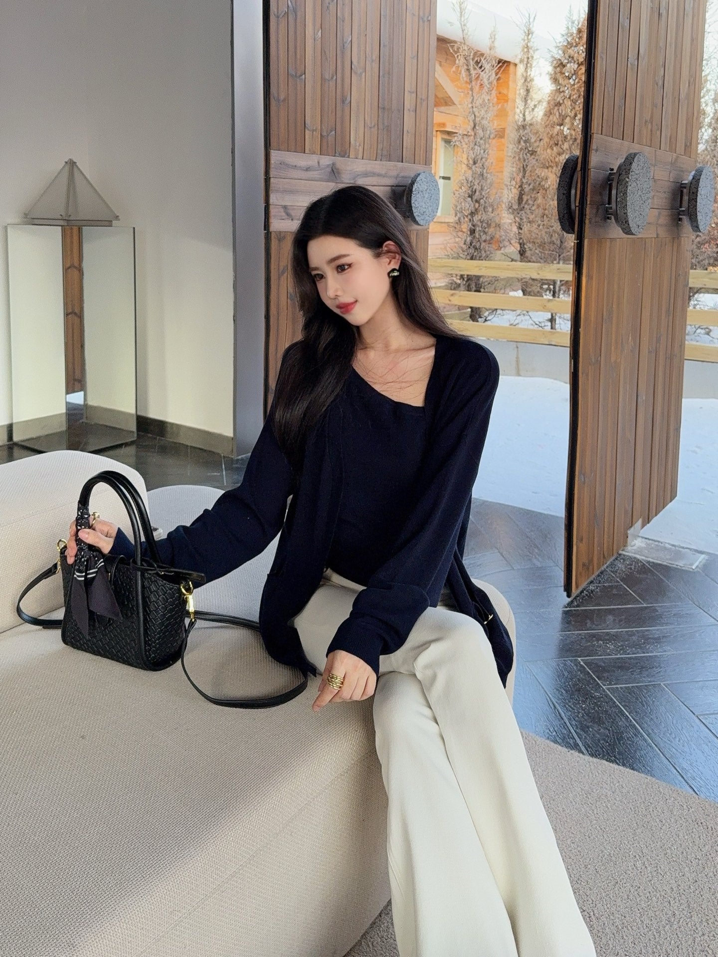 Miu NEW Knitted cardigan vest set