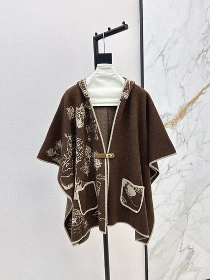 Bur NEW wool cape coat