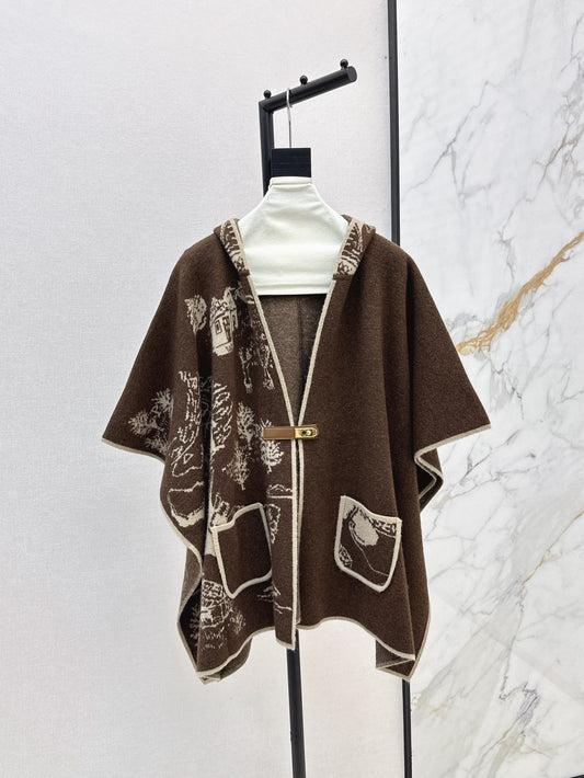 Bur NEW wool cape coat