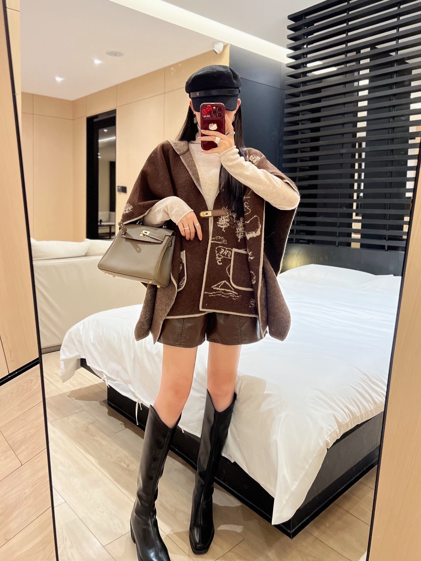 Bur NEW wool cape coat