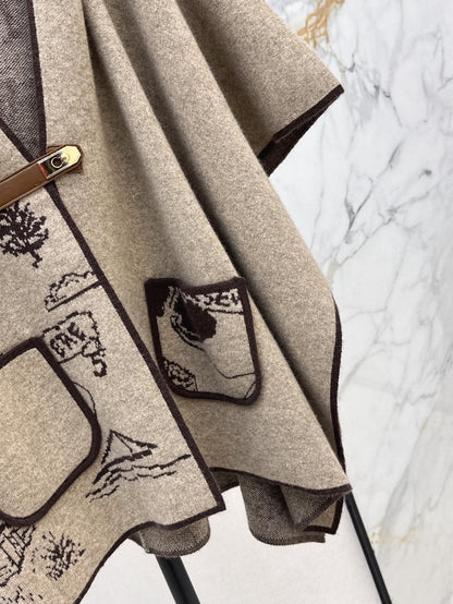 Bur NEW wool cape coat