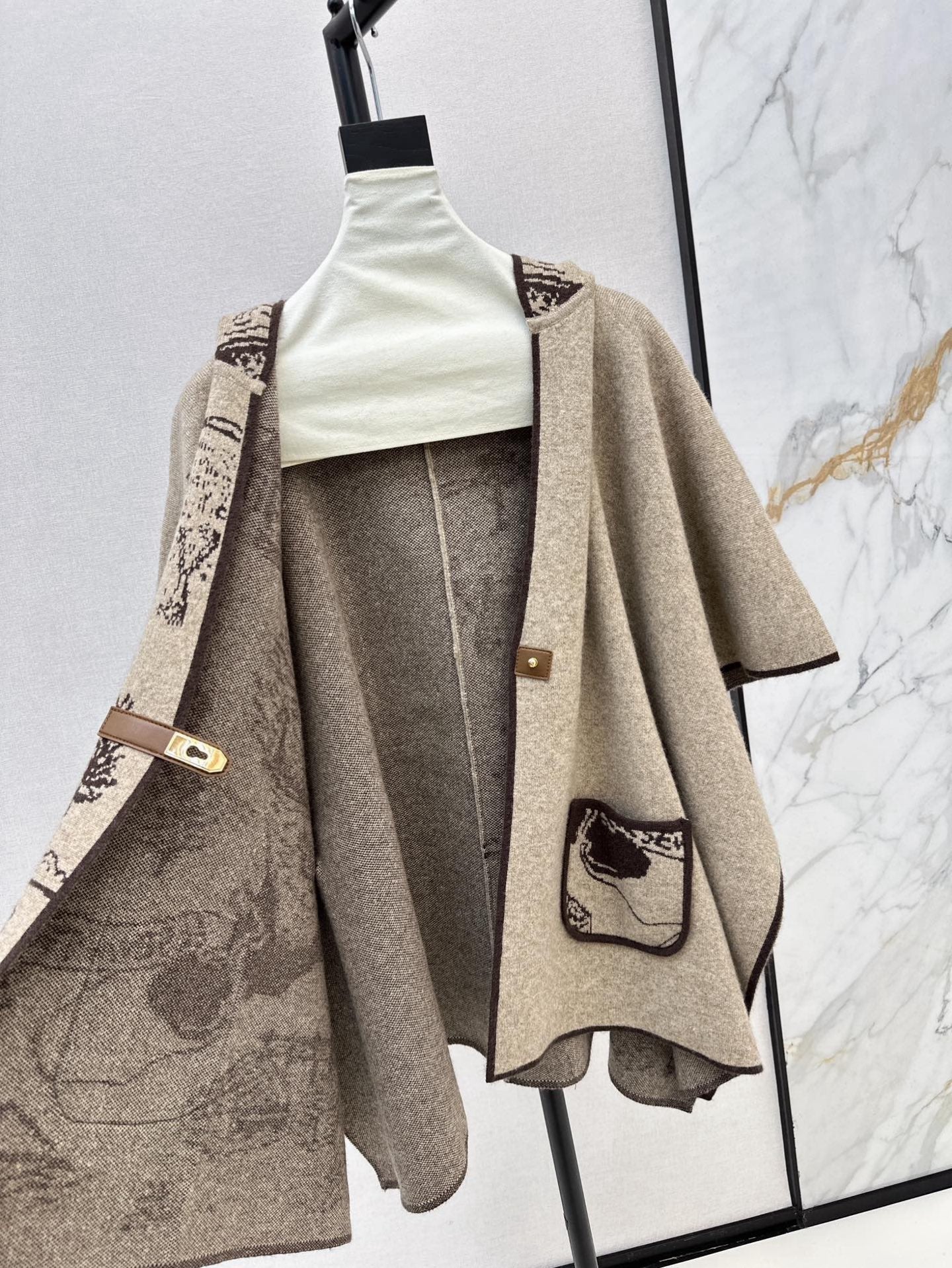 Bur NEW wool cape coat