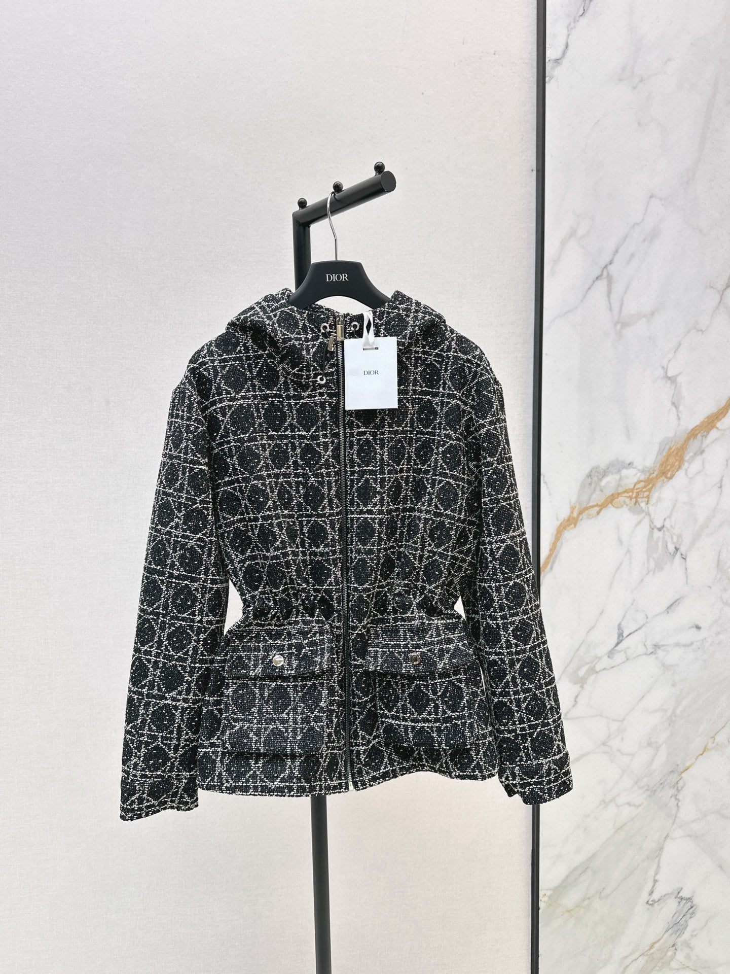 CD NEW Hooded plaid jacket