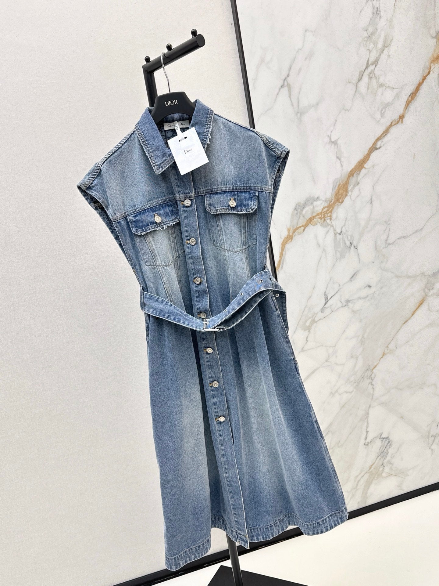 CD NEW sleeveless denim dress