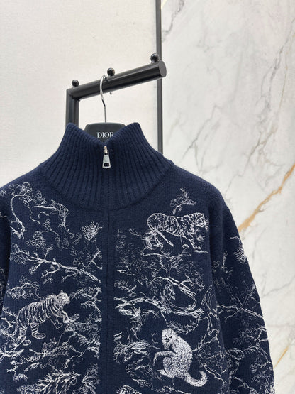 CD NEW Knitted zip-up jacket