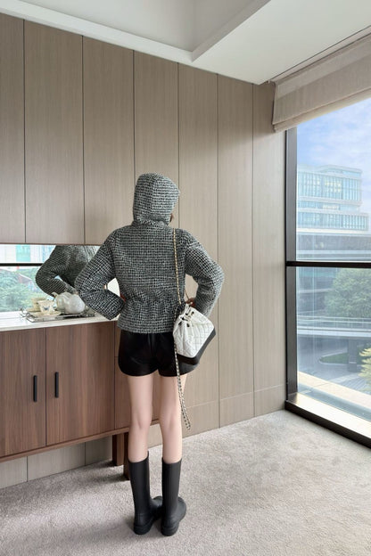 Chan NEW Hooded Tweed Coat