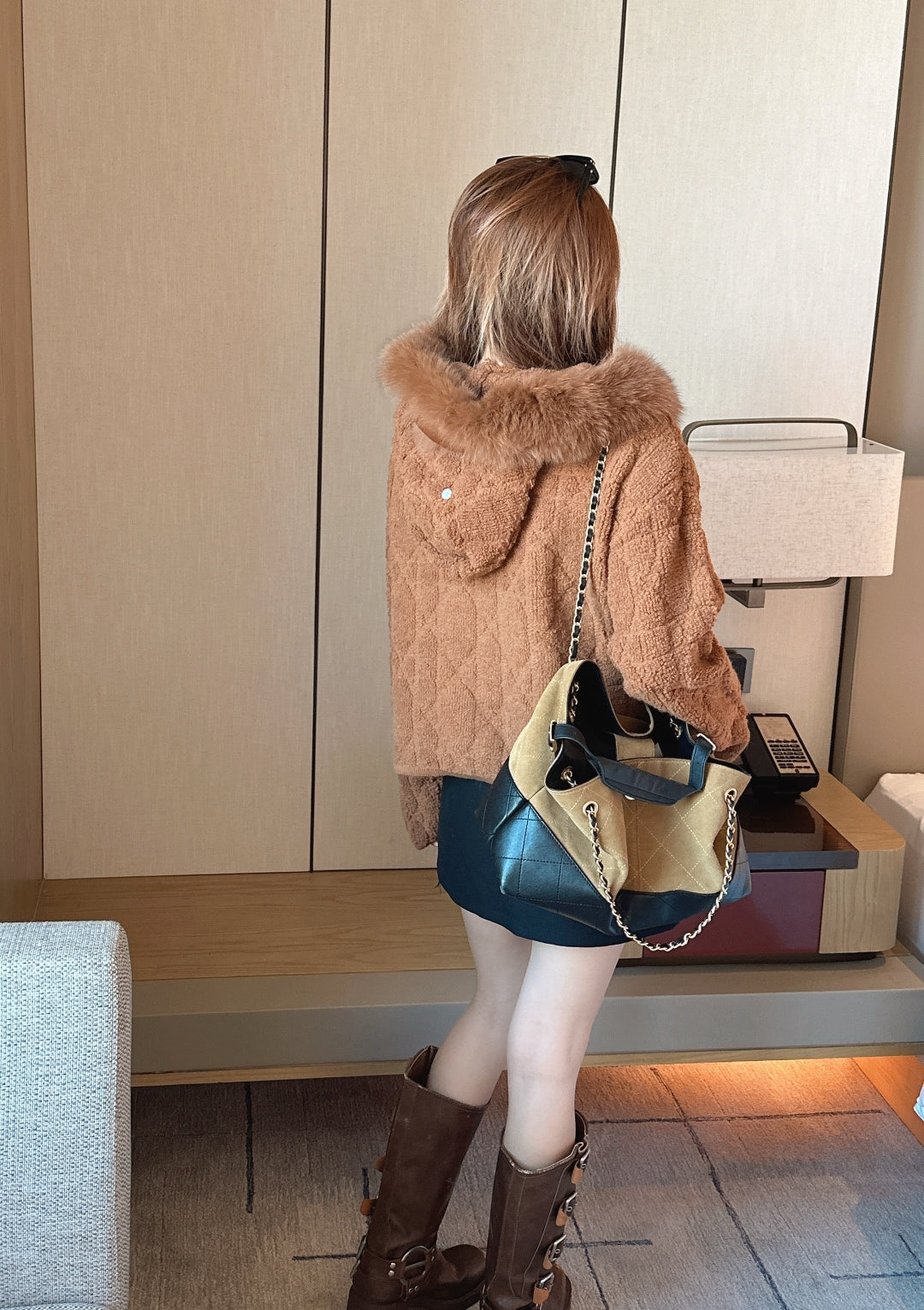 CD NEW fur collar jacket