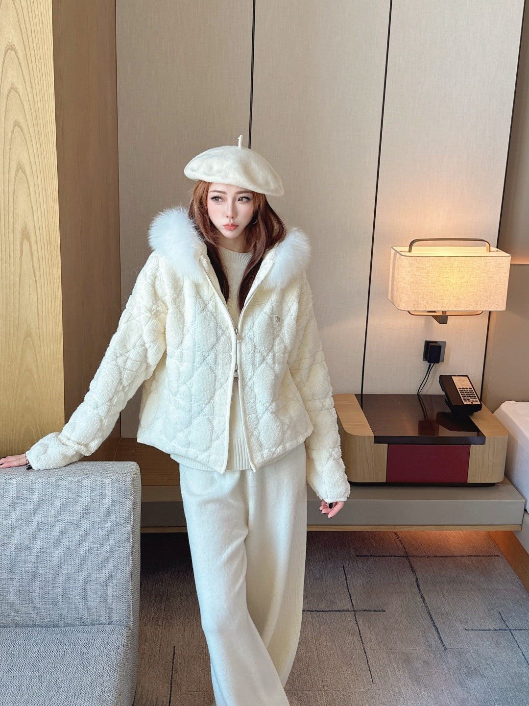 CD NEW fur collar jacket