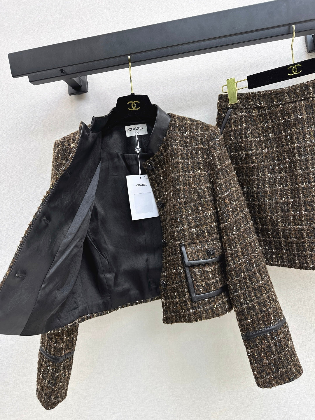 Chan NEW Woven jacket and skirt set