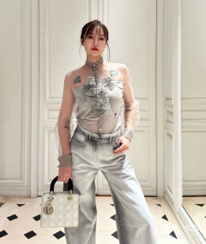 CD NEW Distressed and faded denim jeans