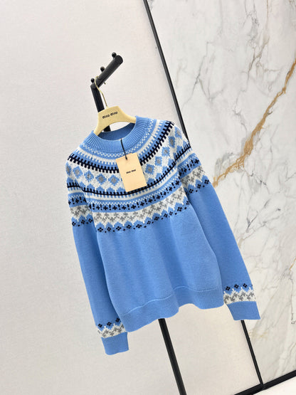 Miu NEW Jacquard wool sweater