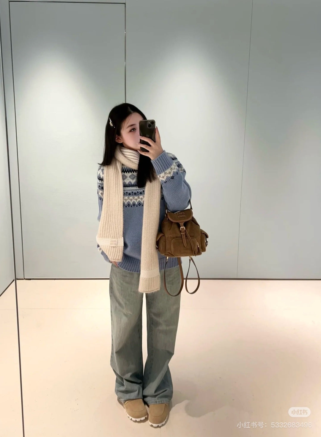 Miu NEW Jacquard wool sweater