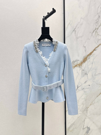 Sp NEW Lace-trimmed knit coat