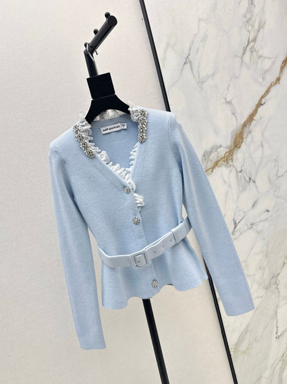 Sp NEW Lace-trimmed knit coat