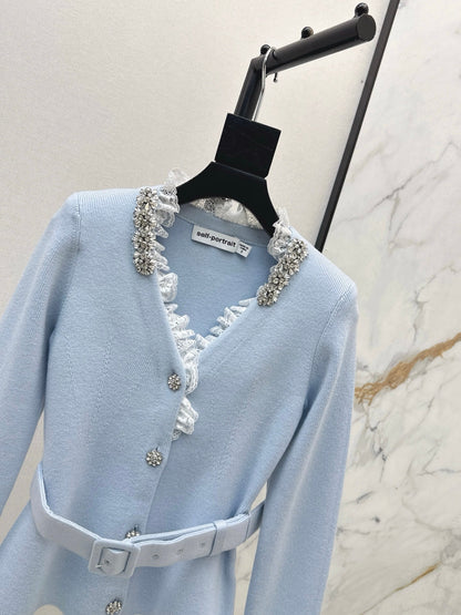 Sp NEW Lace-trimmed knit coat