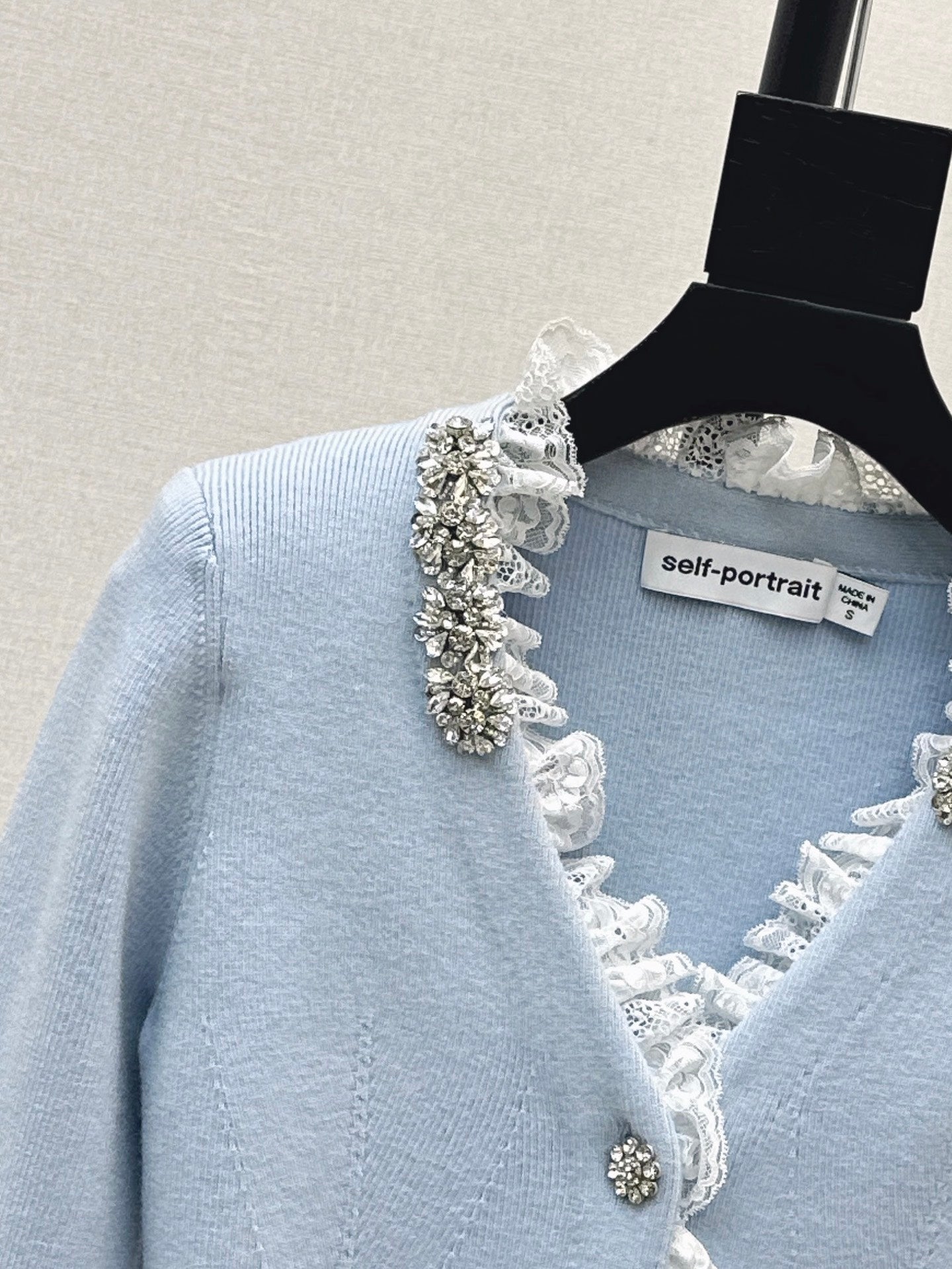 Sp NEW Lace-trimmed knit coat