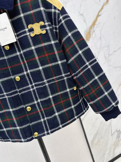 Ce1i NEW plaid cotton coat