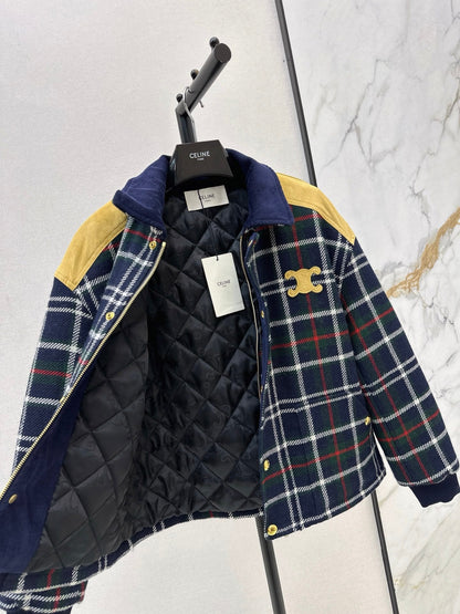 Ce1i NEW plaid cotton coat