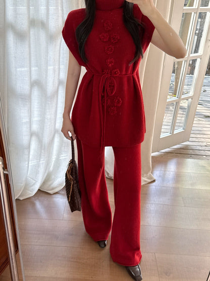 Chan NEW Sleeveless knitted set