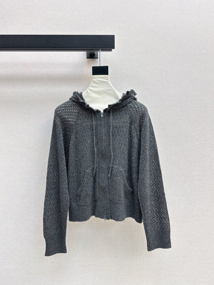 CD NEW Hooded Knit Cardigan