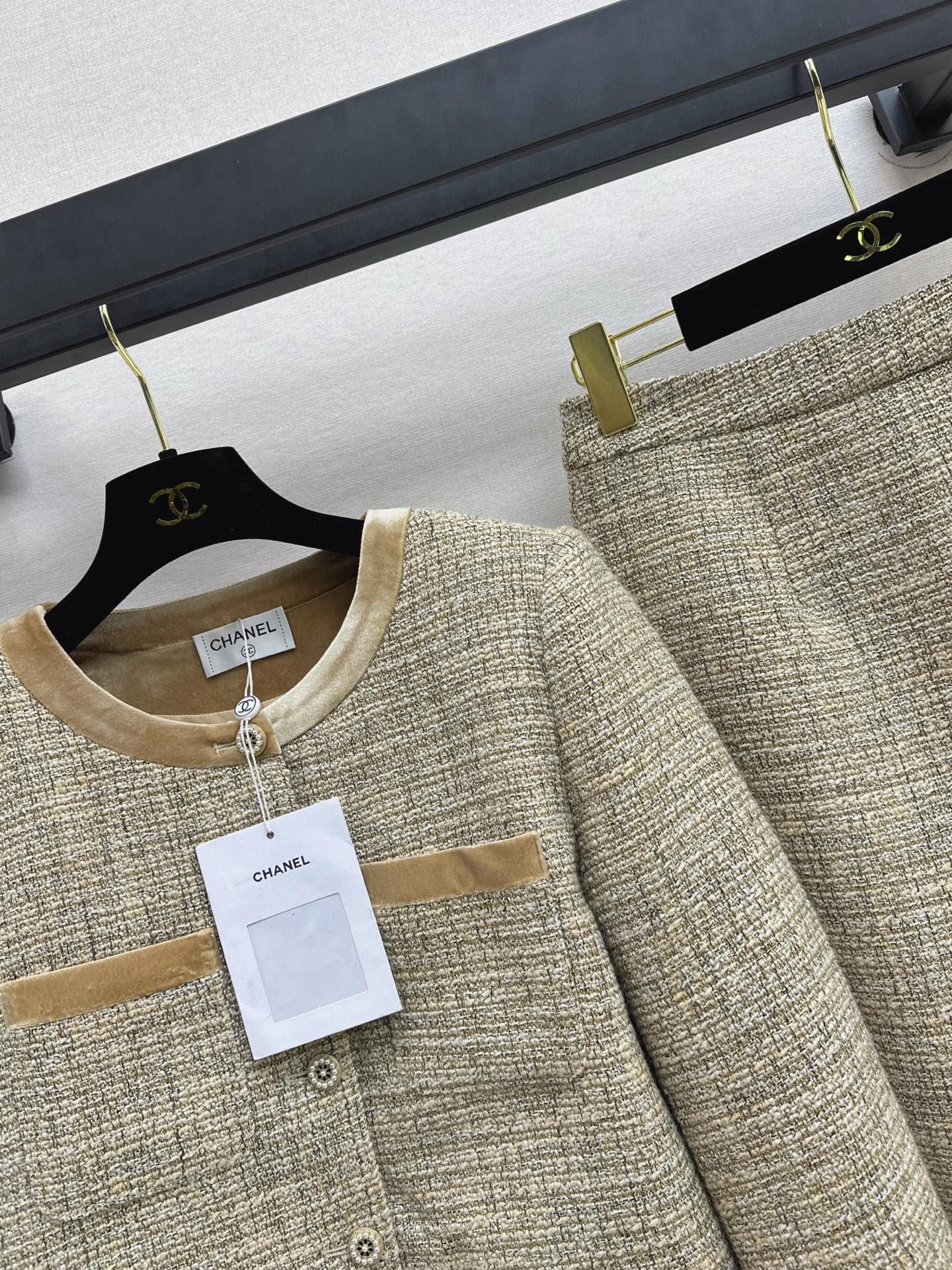 Chan NEW woven jacket and skirt suit