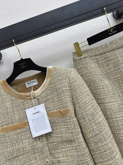 Chan NEW woven jacket and skirt suit