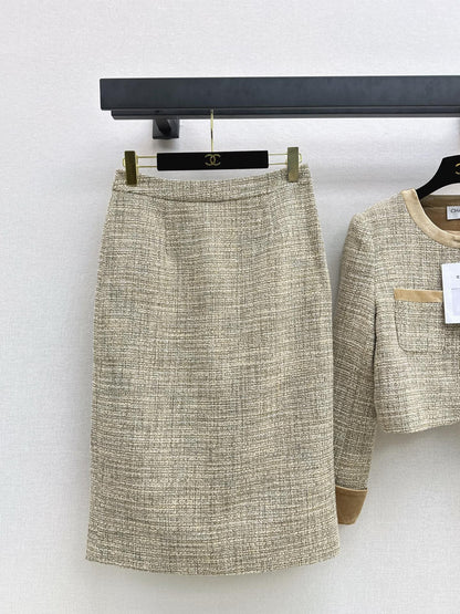 Chan NEW woven jacket and skirt suit