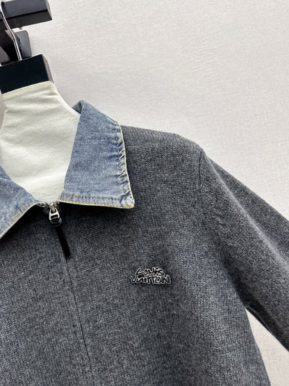 Louis NEW Denim patchwork cardigan