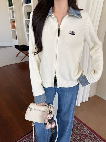 Louis NEW Denim patchwork cardigan