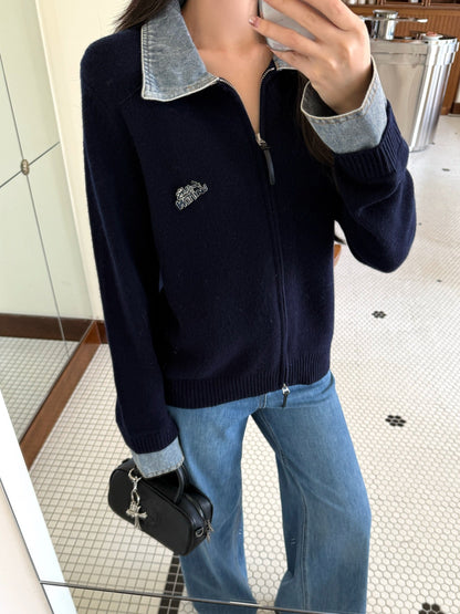 Louis NEW Denim patchwork cardigan