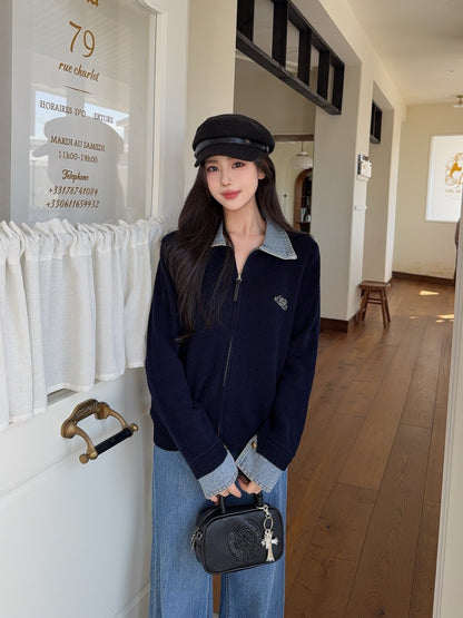 Louis NEW Denim patchwork cardigan