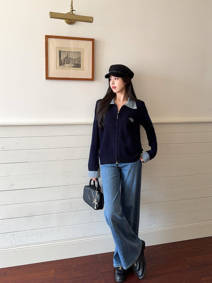 Louis NEW Denim patchwork cardigan