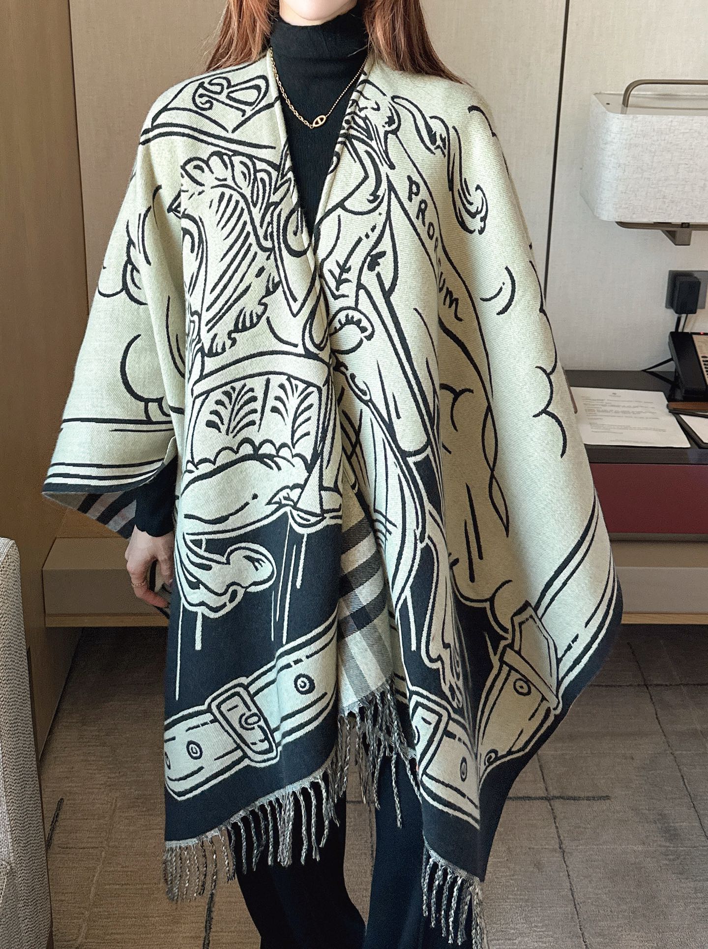 Bur NEW wool shawl cape