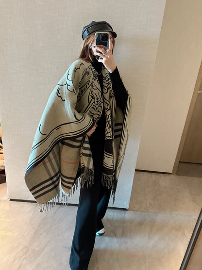 Bur NEW wool shawl cape