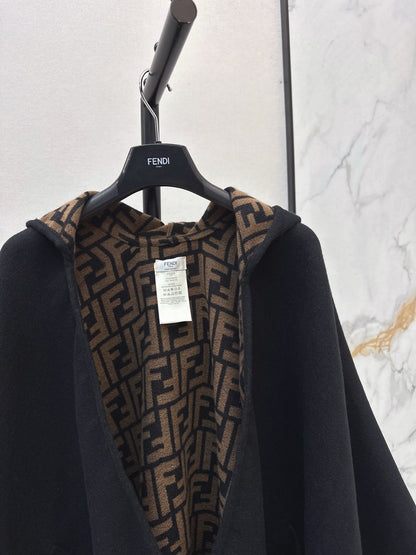 Fend NEW Wool Shawl Hooded Cape