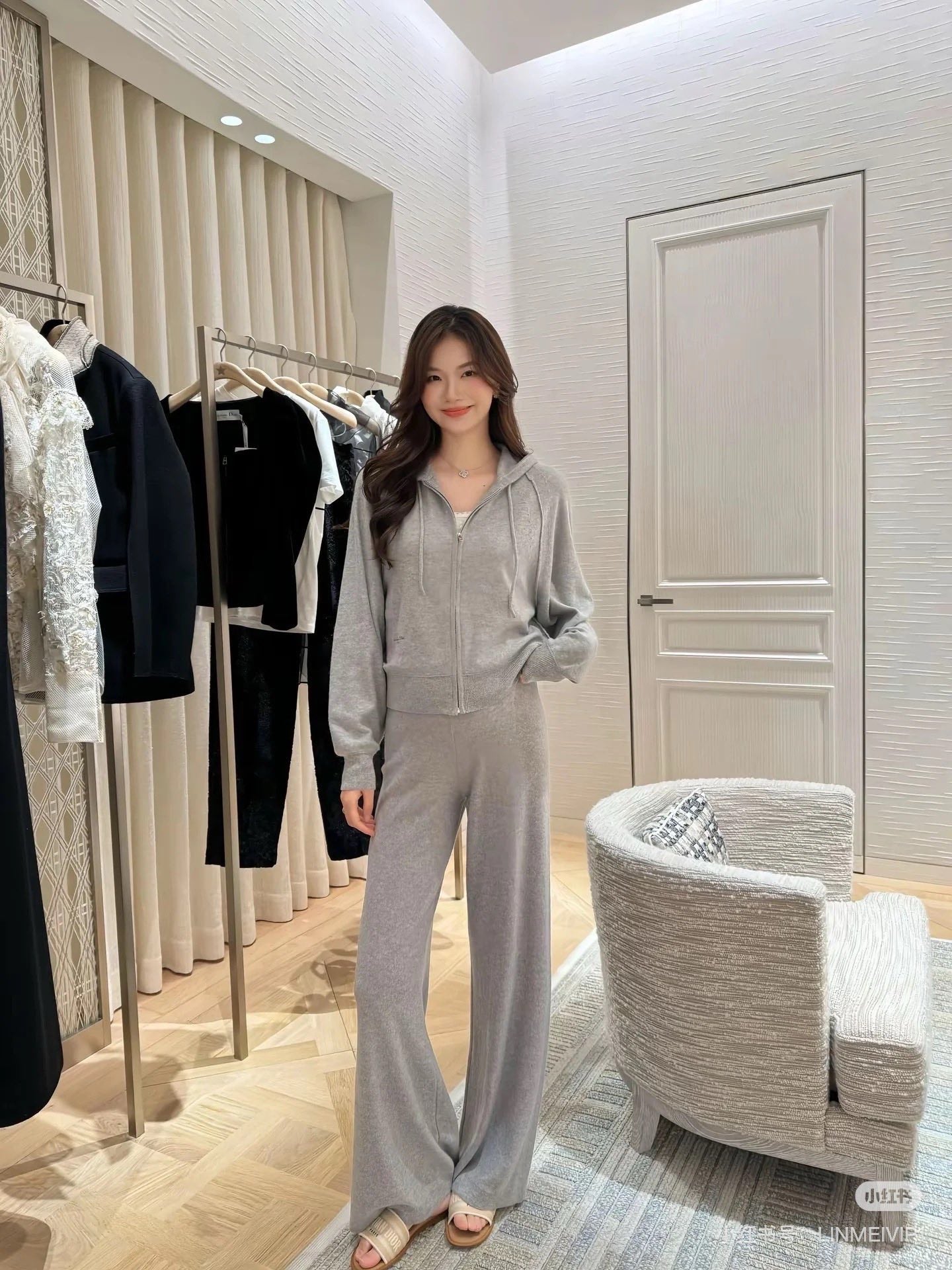 CD NEW Cashmere wide-leg pants