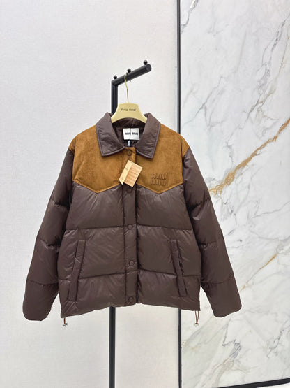 Miu NEW Suede Fleece Down Jacket