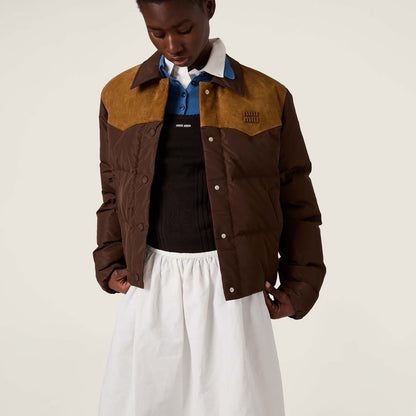 Miu NEW Suede Fleece Down Jacket