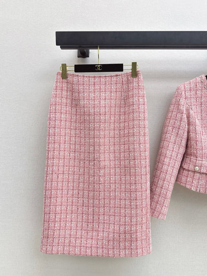 Chan NEW Woven coat and skirt set